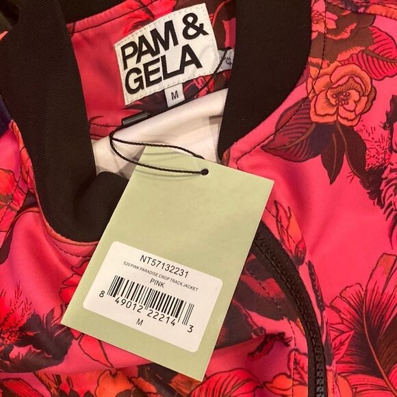 Pam&Gela Pink Paradise Crop Track Jacket Size M - Picture 4 of 6